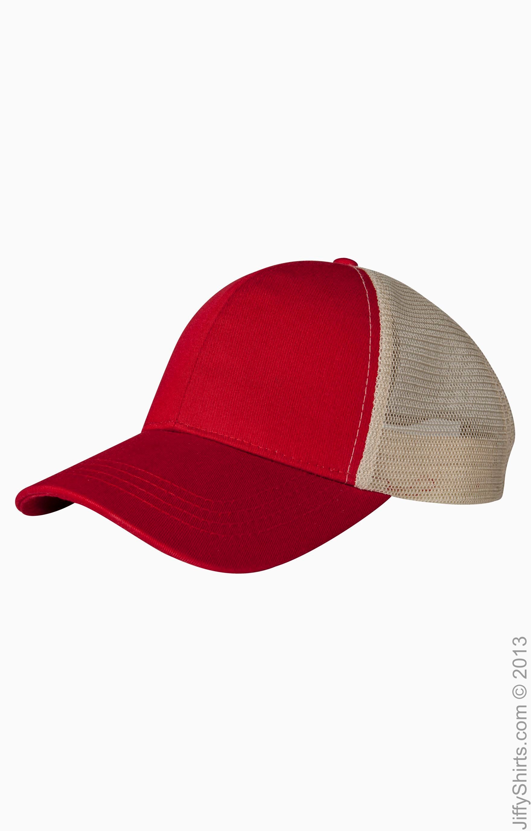 Eco Trucker Organic/Recycled Hat - Red / Oyster