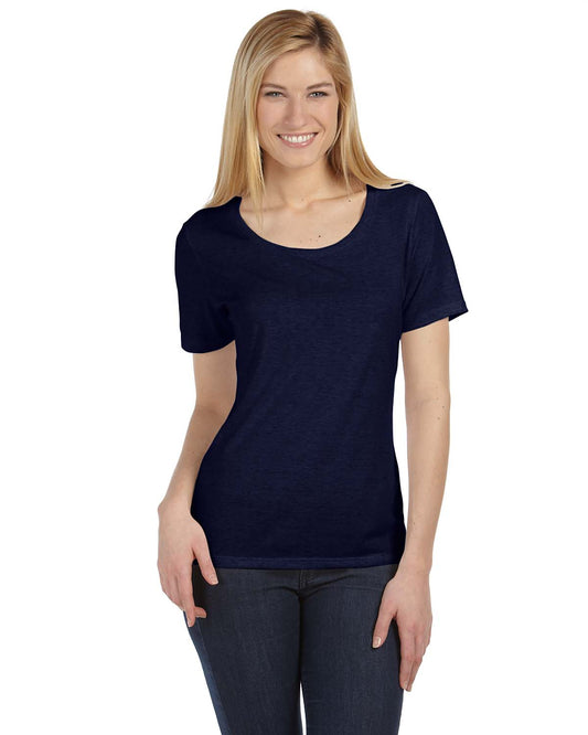 Missy Short-Sleeve Scoop Neck T-Shirt - Navy