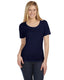 Bella + Canvas 6406 - Missy Short-Sleeve Scoop Neck T-Shirt - Navy
