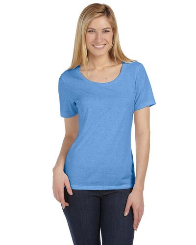 Missy Short-Sleeve Scoop Neck T-Shirt - Blue Triblend