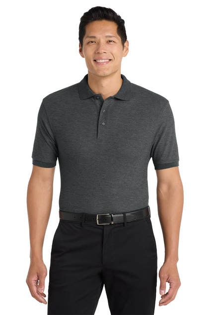 Unisex Silk Touch Polo - Charcoal Heather Gray