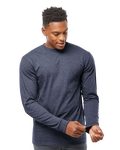 Unisex Heavyweight Long Sleeve Tee - Heather Denim