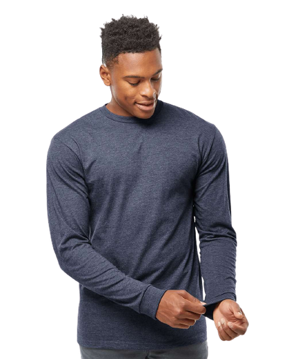 Unisex Heavyweight Long Sleeve Tee - Heather Denim