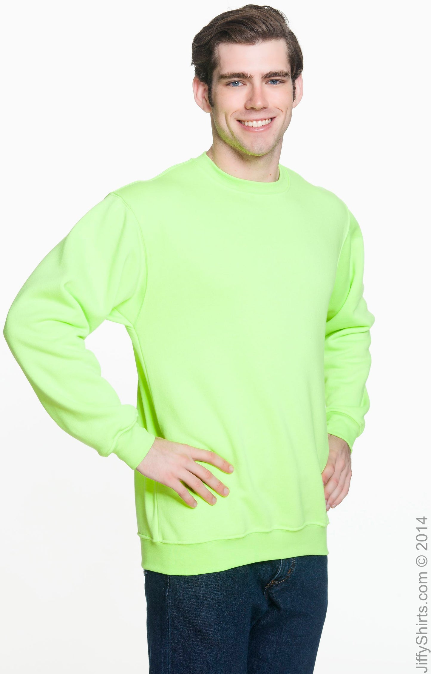Unisex 80/20 Heavyweight Crewneck Sweatshirt - Lime Green