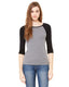 Bella + Canvas B2000 - Women's Baby Rib 3/4-Sleeve Contrast Raglan T-Shirt - Heather Deep / Black