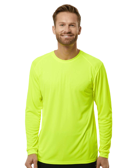 Unisex Long Sleeve Performance Tee - Safety Green