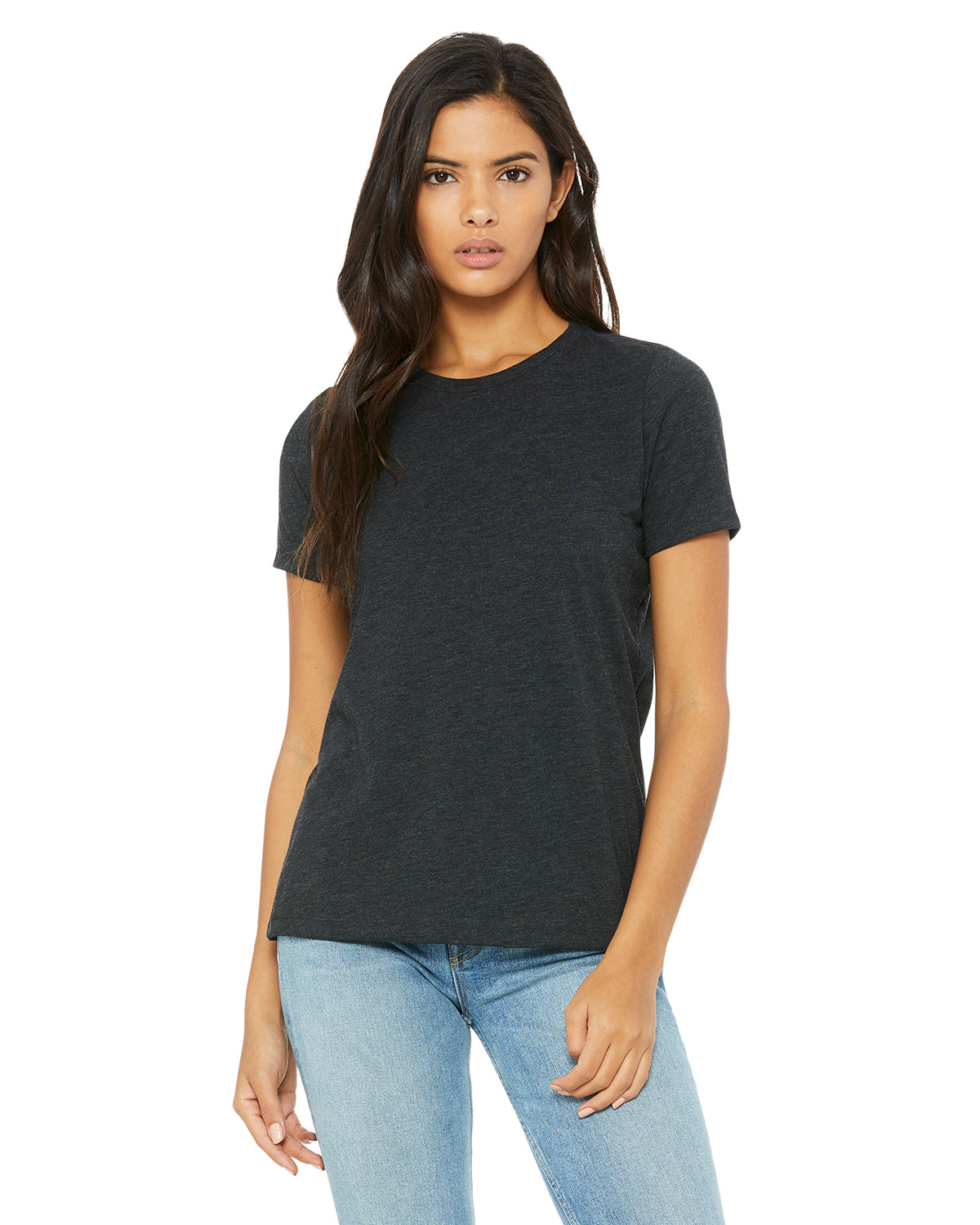 Women's Triblend Relaxed Jersey Short-Sleeve T-Shirt - Charcoal Black Triblend
