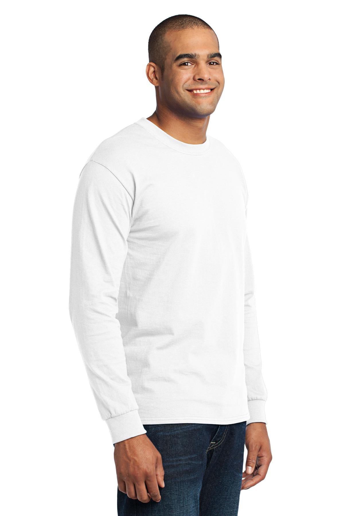 Unisex Tall Long Sleeve Core Blend Tee - White