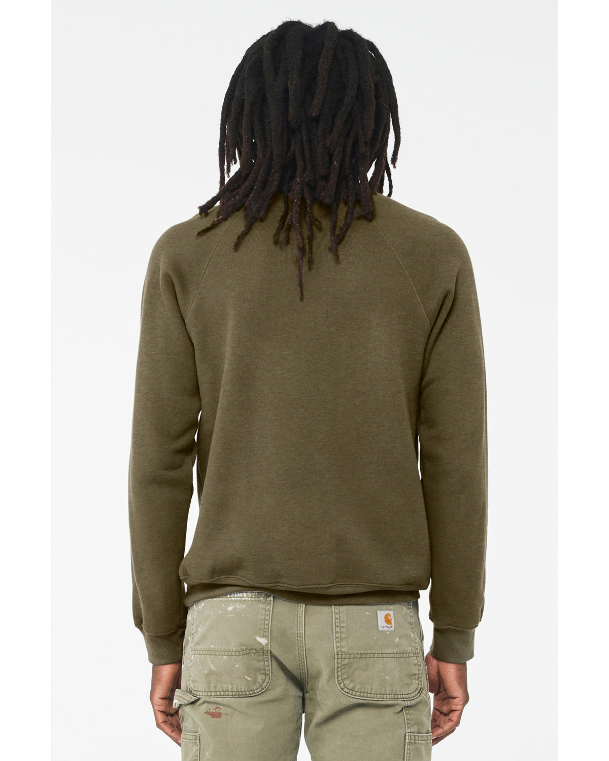 Unisex Sponge Fleece Raglan Sweatshirt - Heather Olive