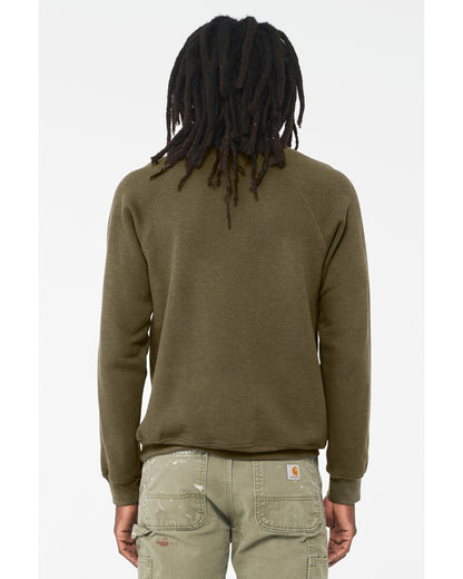 Unisex Sponge Fleece Raglan Sweatshirt - Heather Olive