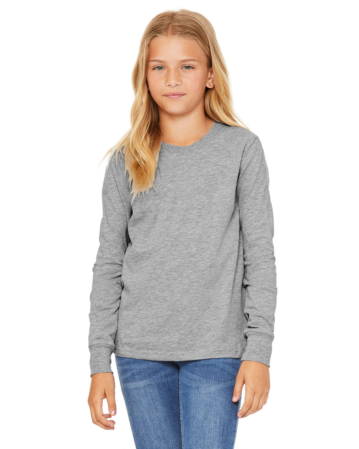 Youth Heather CVC Long Sleeve Tee - Heather Athletic