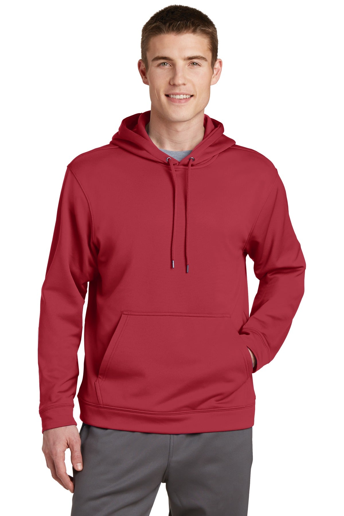 Sport-Wick Fleece Hooded Pullover - Deep Red