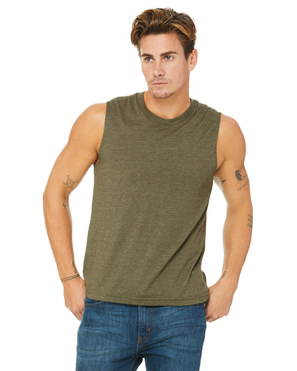 Unisex Jersey Muscle Tank - Heather Olive