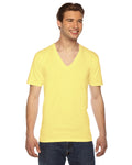 Unisex Fine Jersey Short-Sleeve V-Neck T-Shirt - Lemon