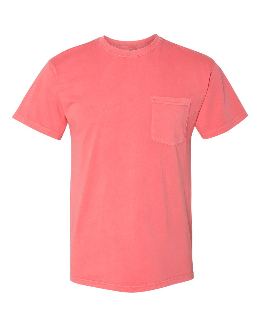 Unisex Inspired Dye Crew with Pocket - Guava