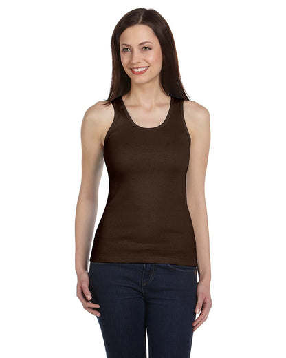 Women's 2x1 Rib Tank - Chocolate