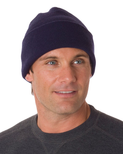100% Acrylic Knit Cuff Beanie - Navy