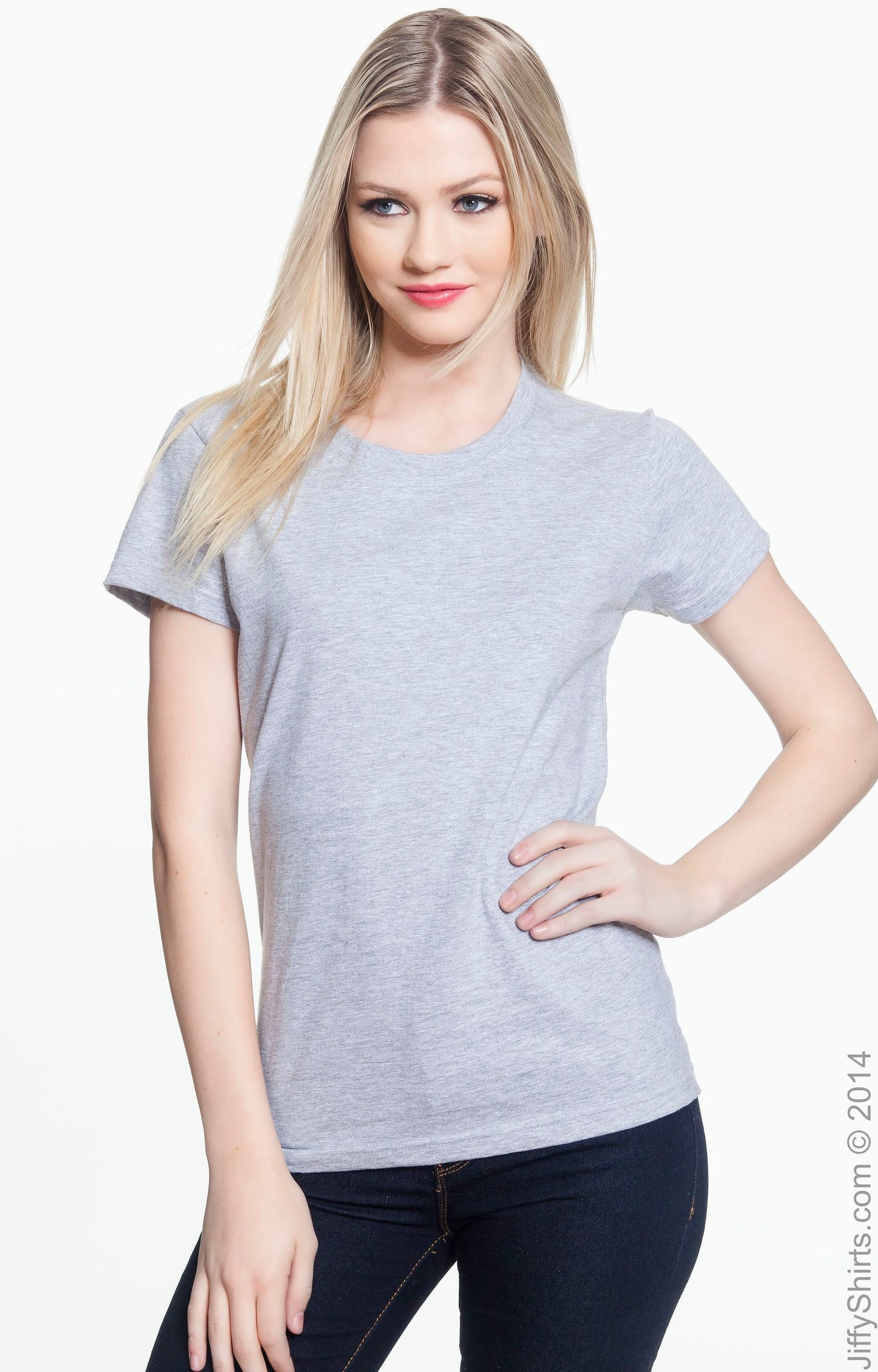 Women's Midweight Mid-Scoop T-Shirt - Heather Gray