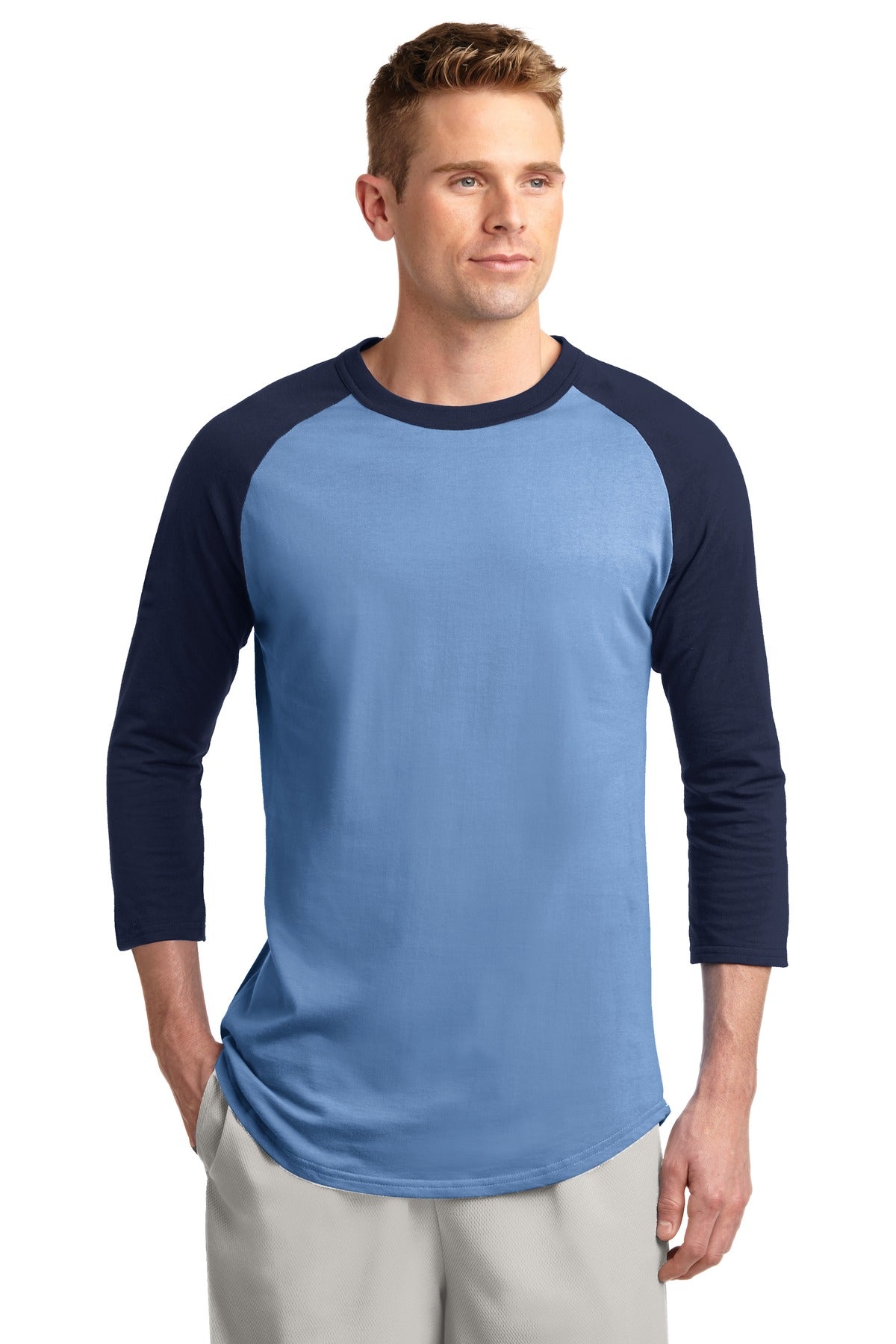 Unisex Colorblock Raglan Jersey - Carolinablu / Navy