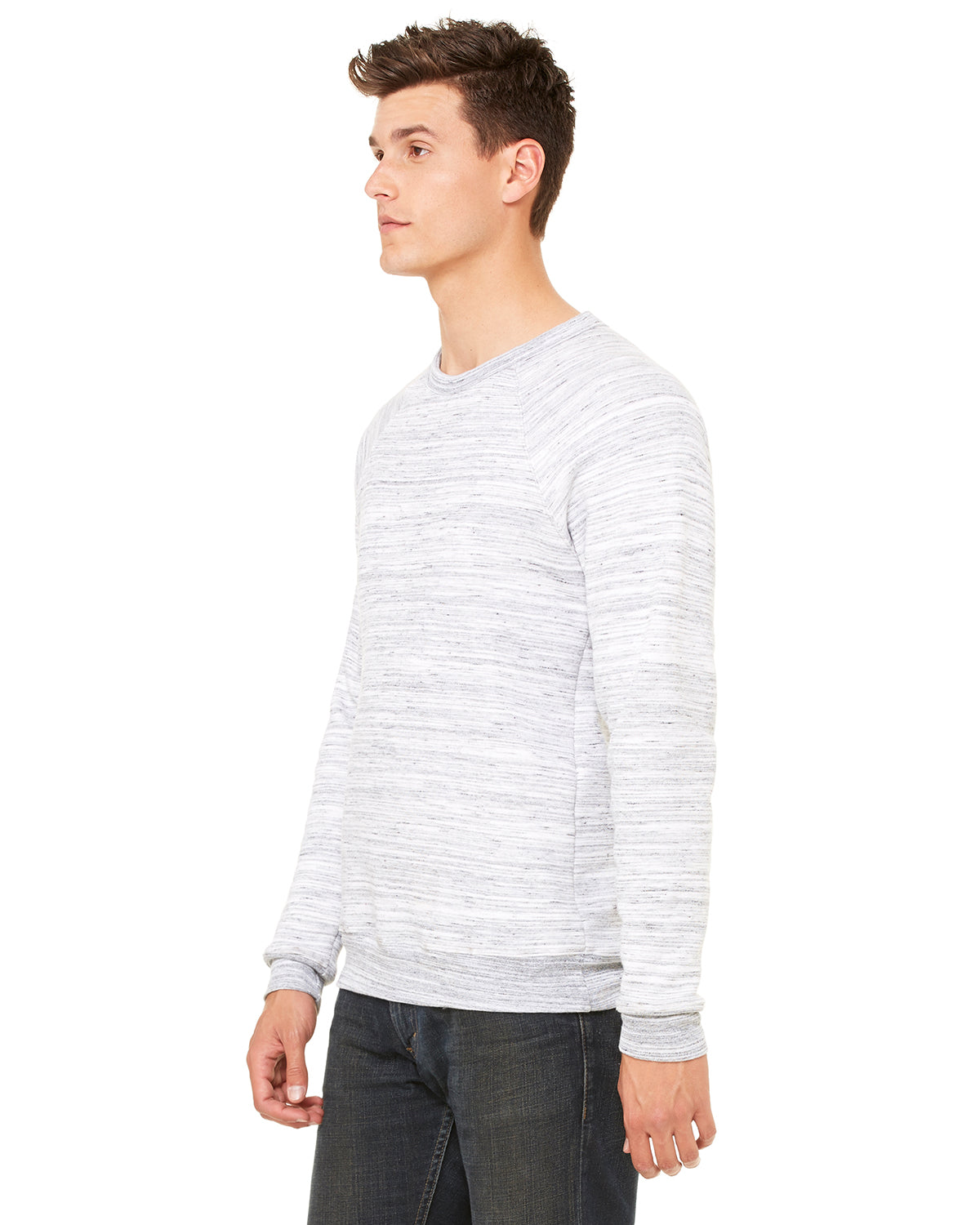 Unisex Sponge Fleece Raglan Sweatshirt - Light Gray Marble