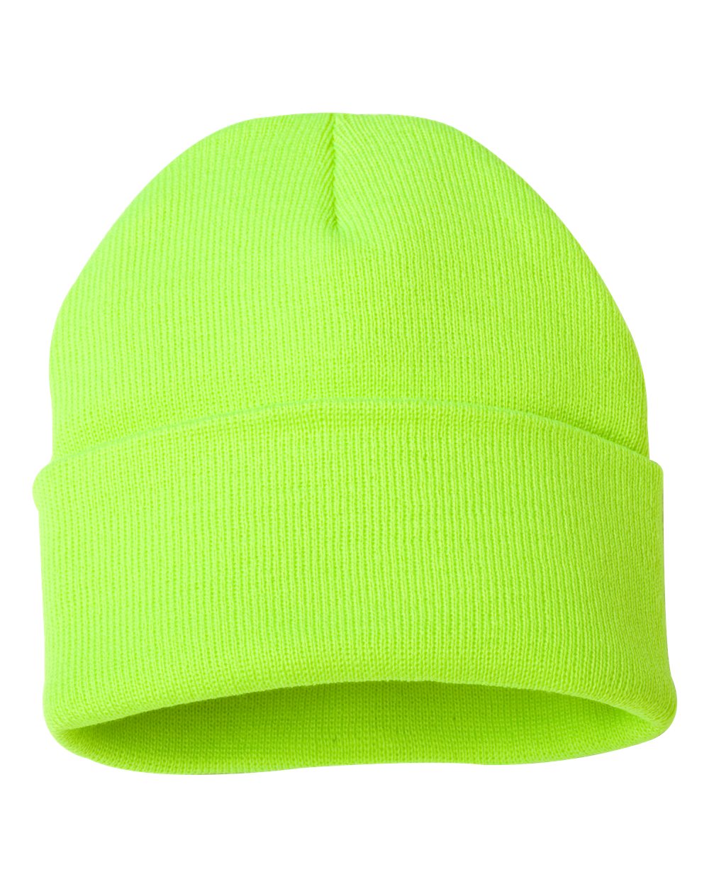12" Solid Knit Beanie - Safety Yellow