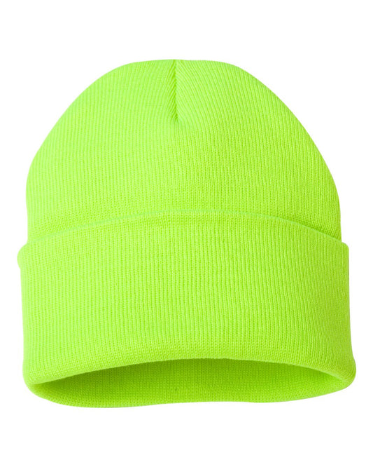 12" Solid Knit Beanie - Safety Yellow