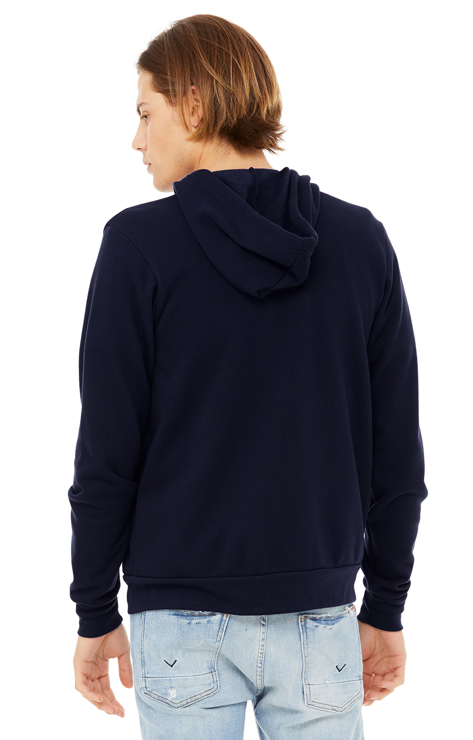 Unisex Poly-Cotton Sponge Fleece Full-Zip Hoodie - Navy