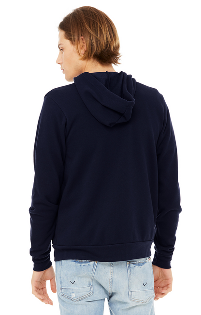 Unisex Poly-Cotton Sponge Fleece Full-Zip Hoodie - Navy