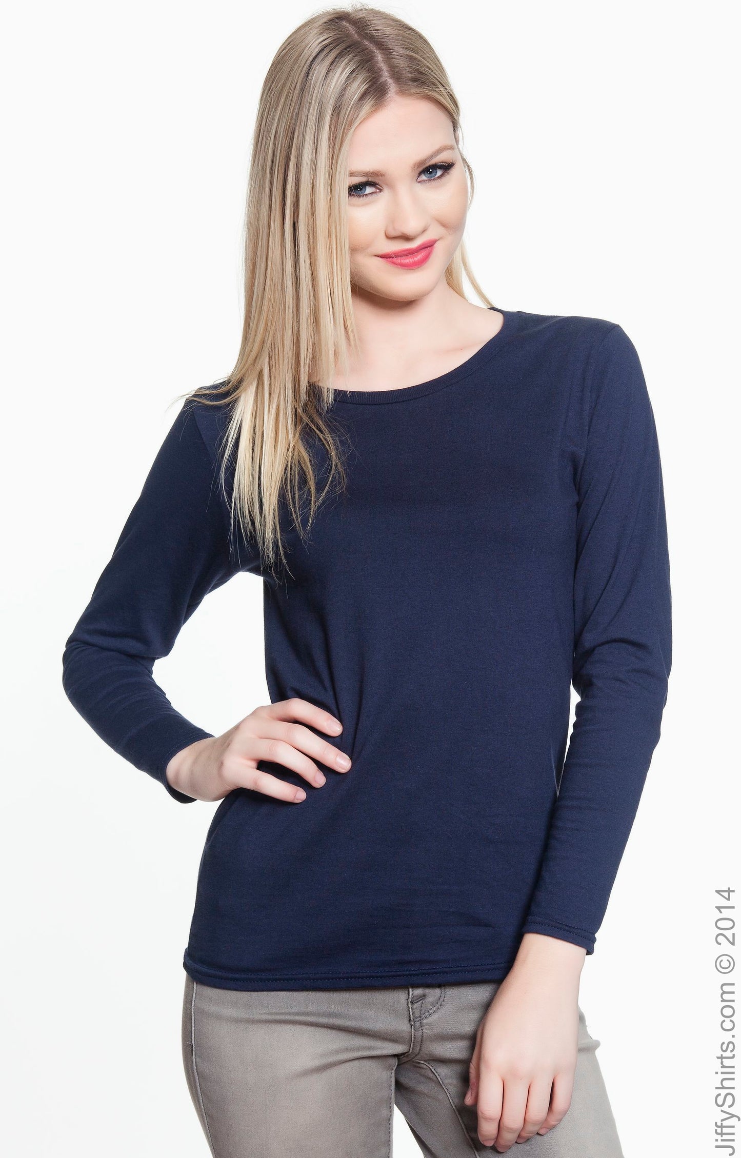 Women's Lightweight Long-Sleeve T-Shirt - Navy