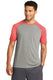 Sport-Tek ST400 - Unisex PosiCharge Tri-Blend Wicking Raglan Tee - True Red Heather / Light Gray Heather