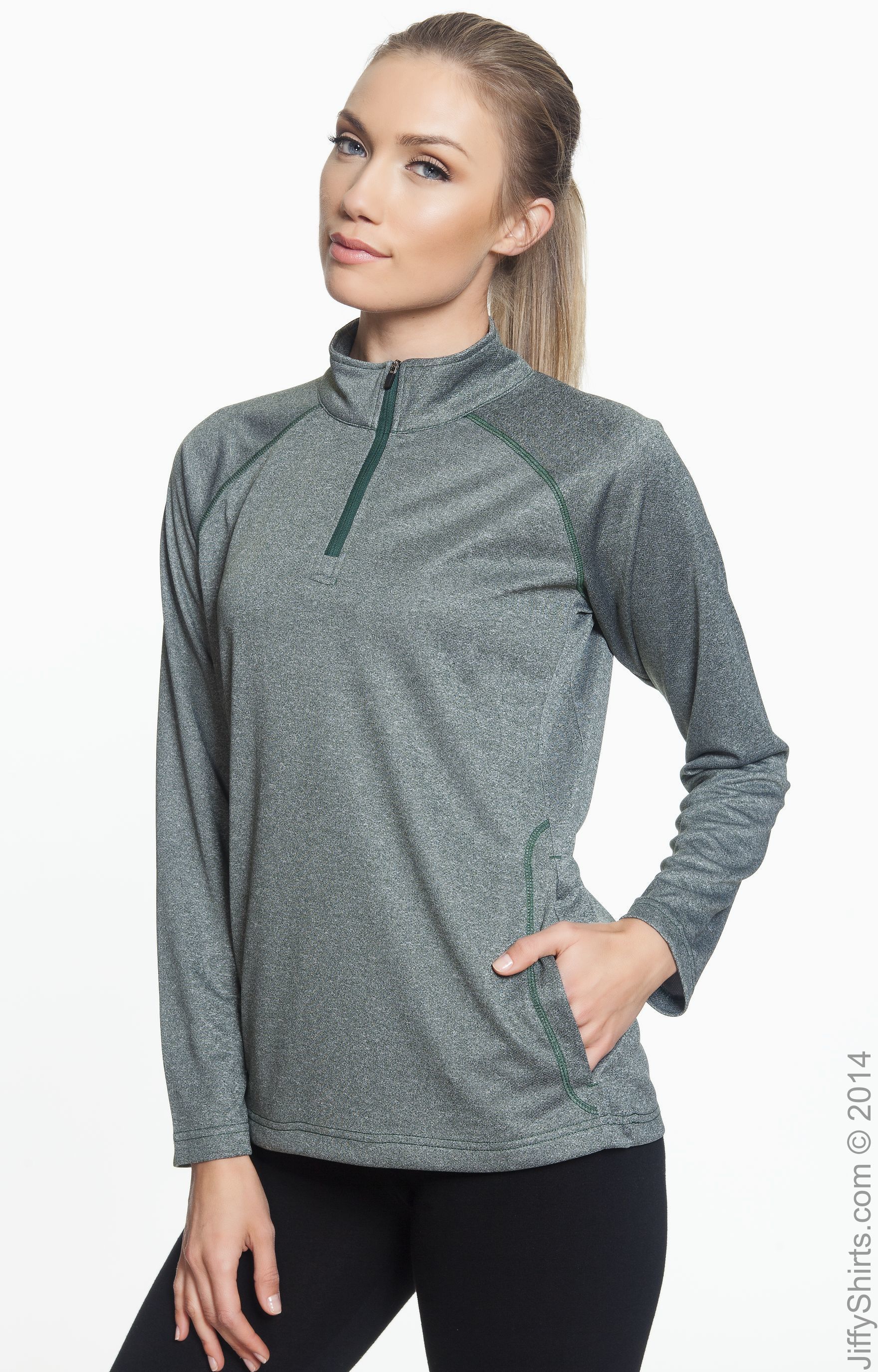 Women's Stretch Tech-Shell® Compass Quarter-Zip - Forest Heather