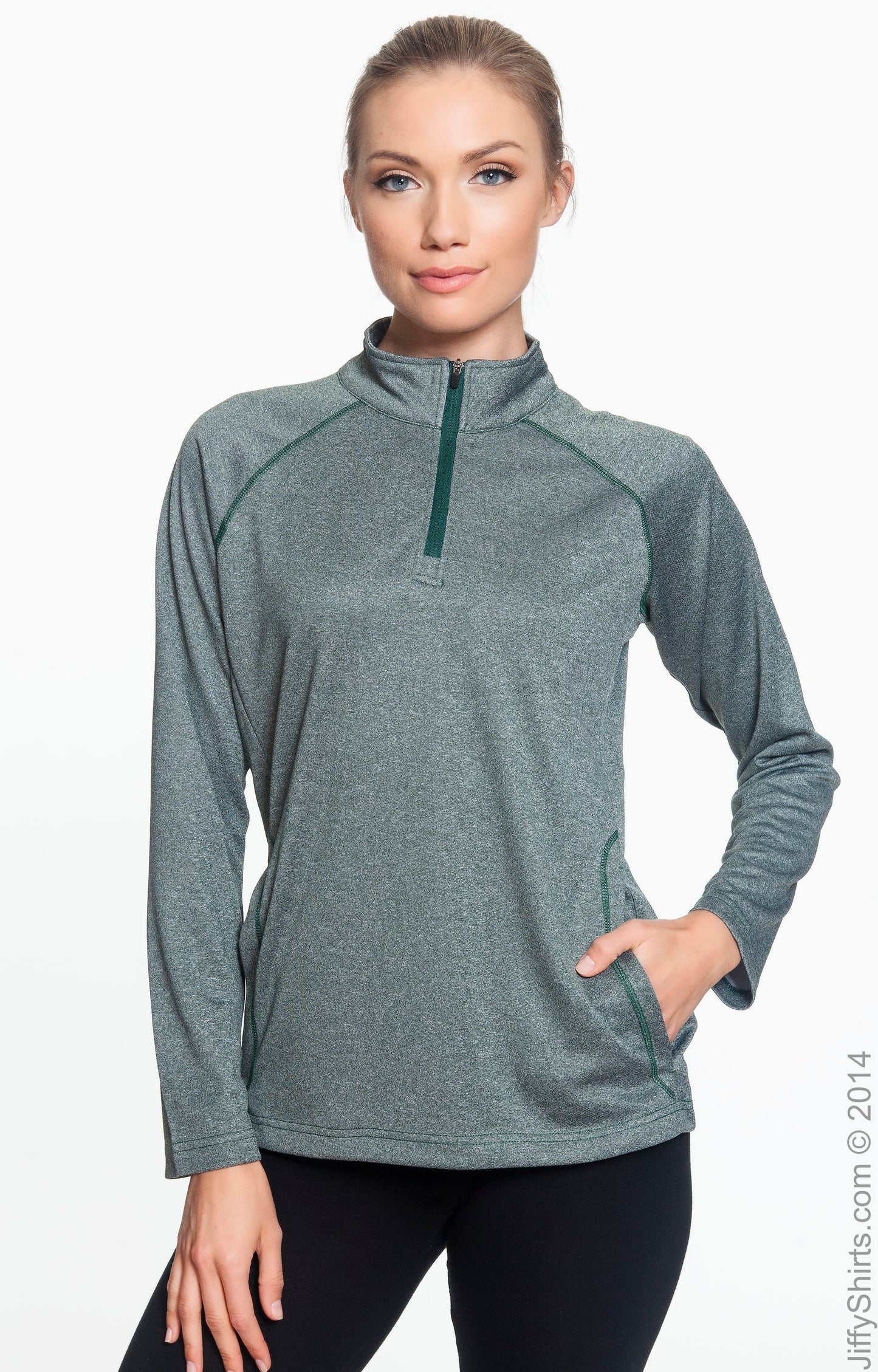 Women's Stretch Tech-Shell® Compass Quarter-Zip - Forest Heather