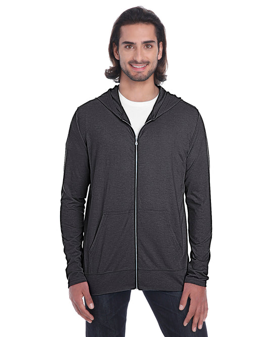 Unisex Triblend Full-Zip Jacket - Heather Dark Gray
