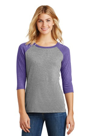 Women's Perfect Tri 3/4-Sleeve Raglan - Purple Fr / Gray French