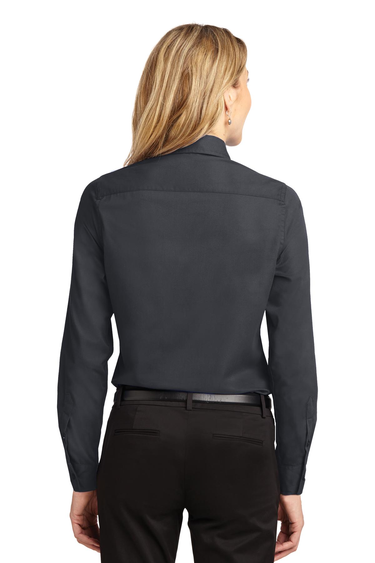 Women's Long Sleeve Easy Care Shirt - Cl Navy / Light Stone
