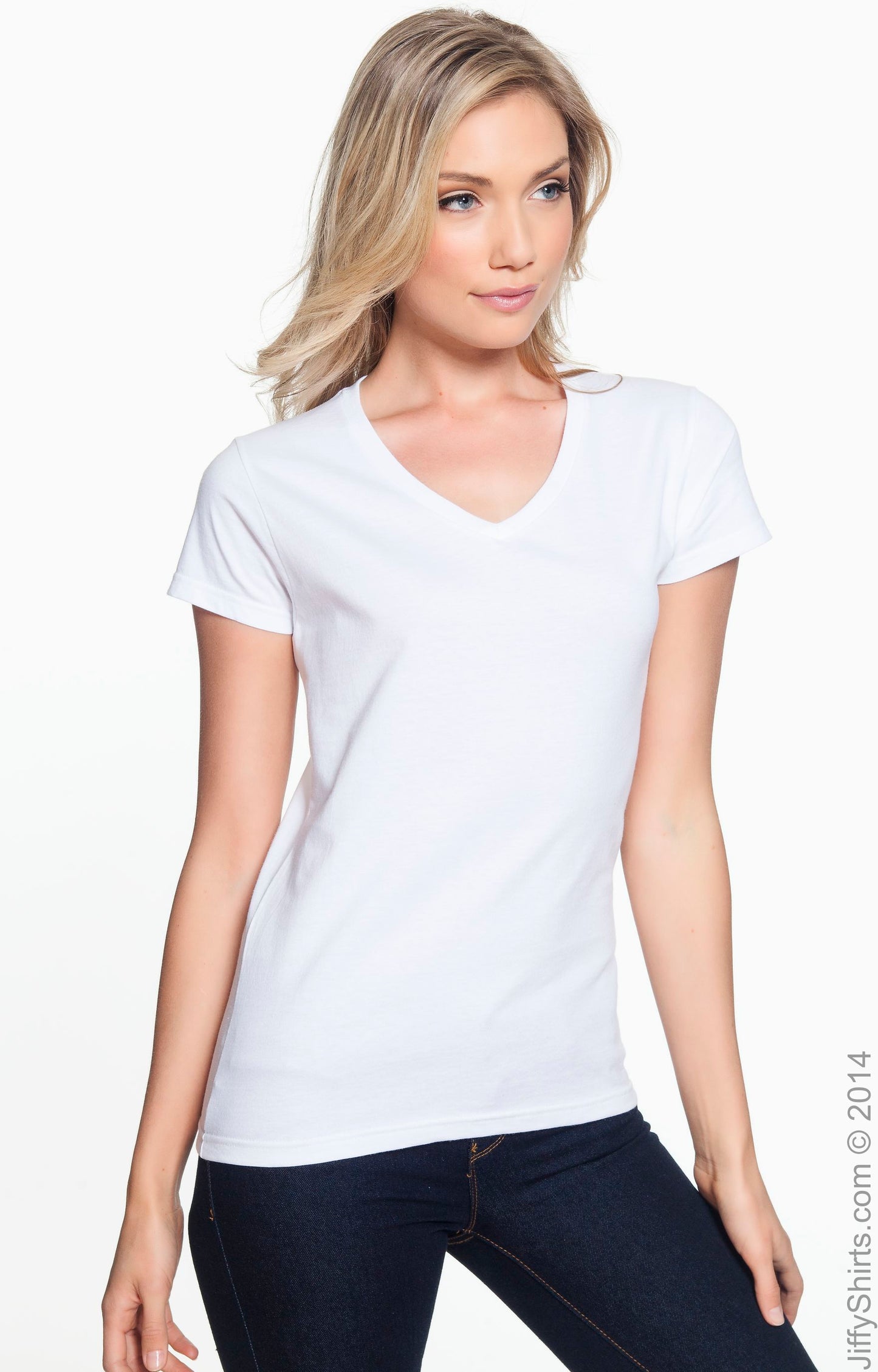 Women's Lightweight V-Neck T-Shirt - White