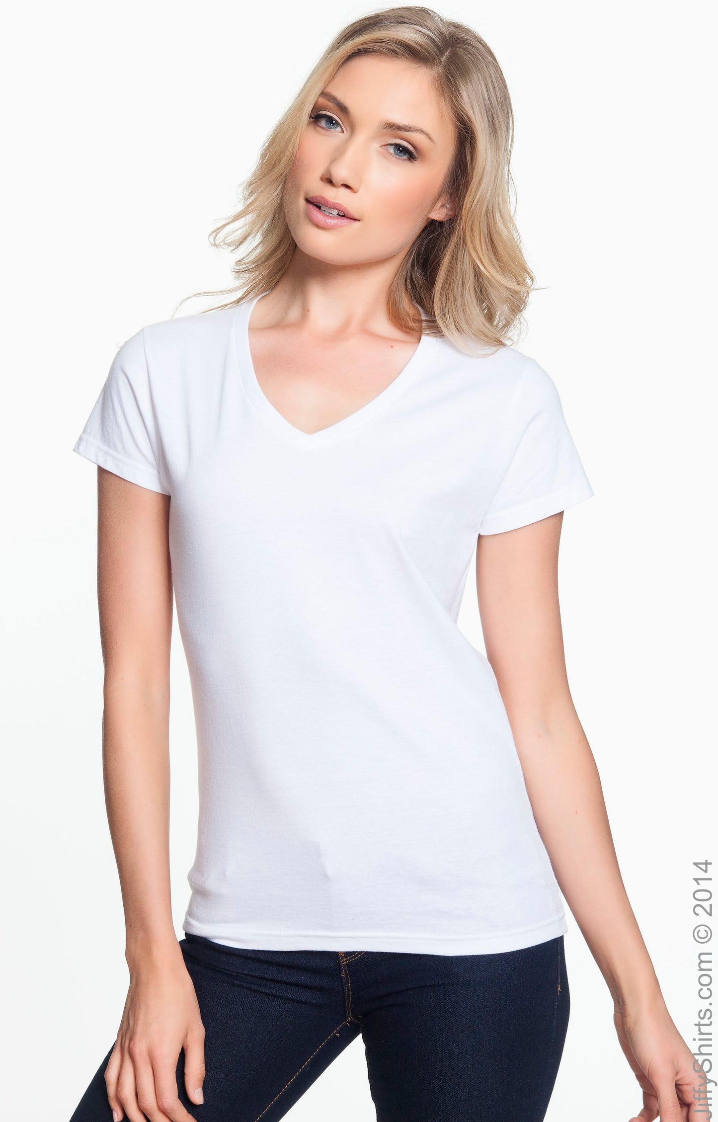 Women's Lightweight V-Neck T-Shirt - White