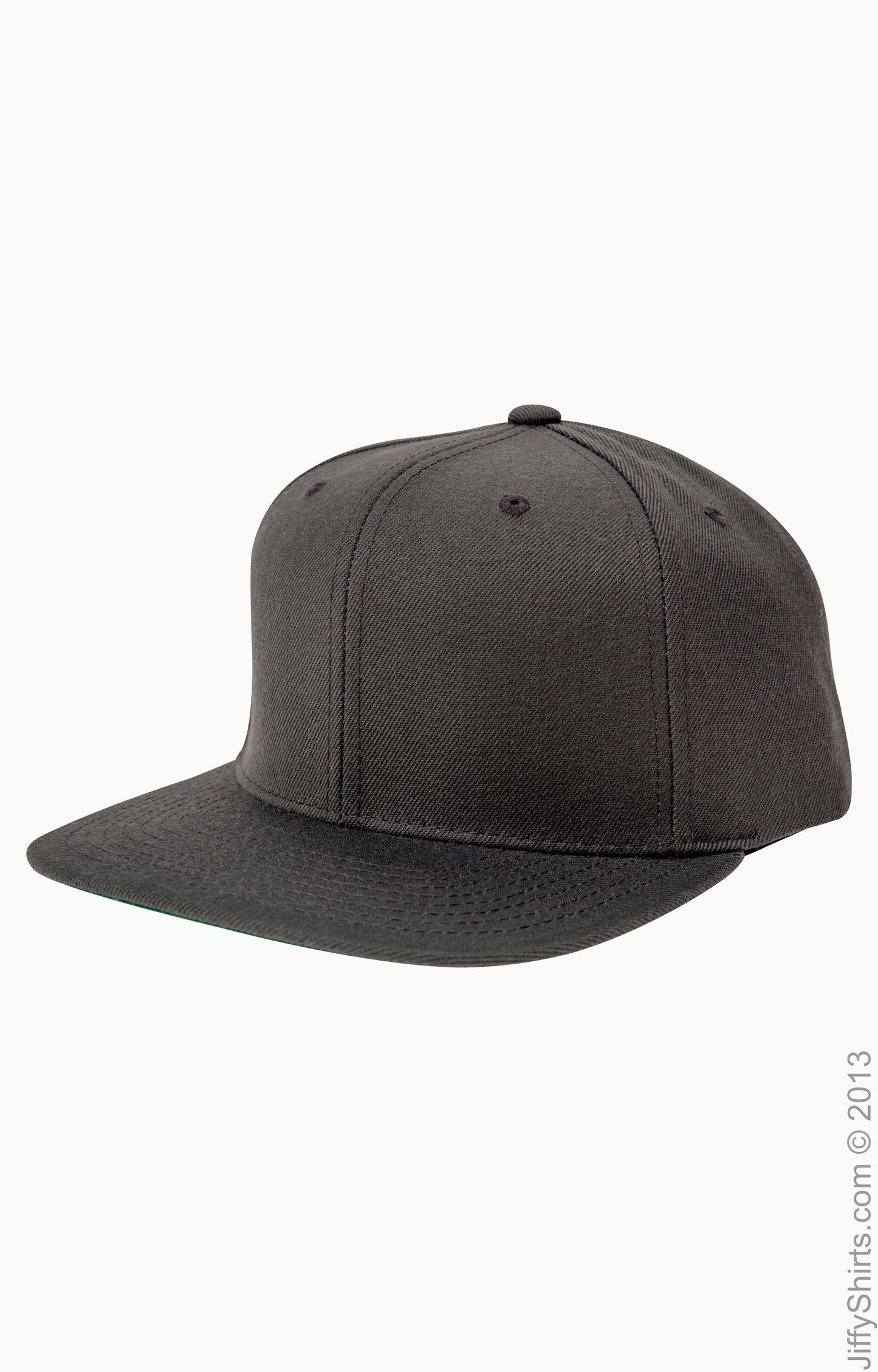 Unisex 6-Panel Structured Flat Visor Classic Snapback - Gray