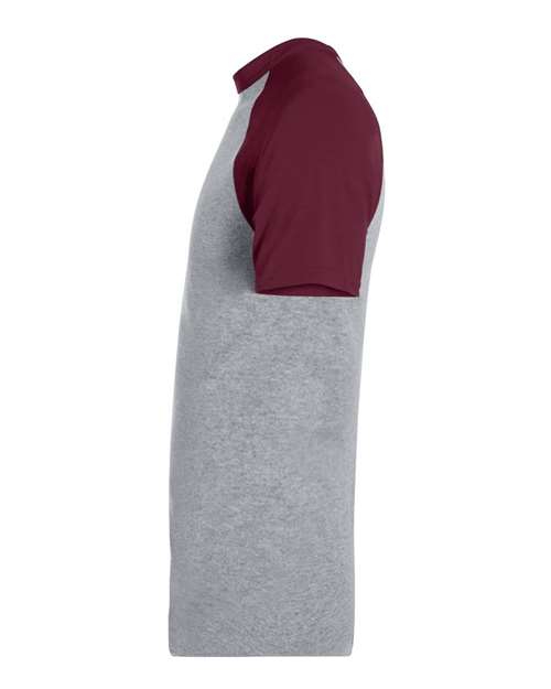 Augusta Sportswear 423 Athletic Heather/ Maroon — direct side