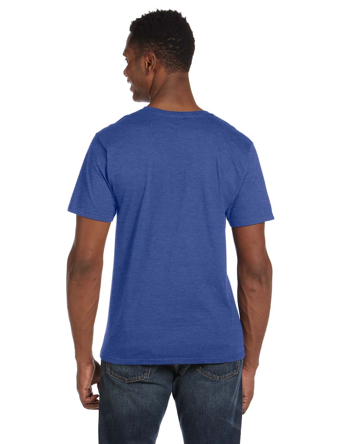 Unisex Lightweight V-Neck T-Shirt - Heather Blue