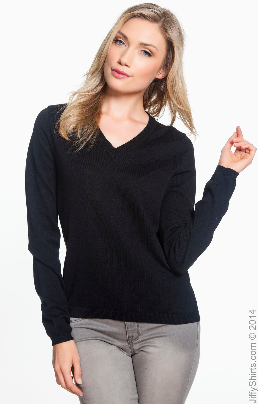 Women's V-Neck Sweater - Black