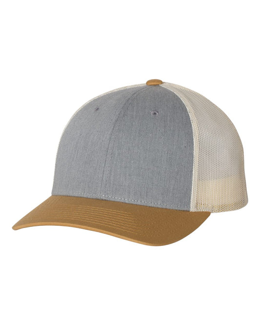 Low Pro Trucker Cap - Heather Gray / Birch / Amber Gold
