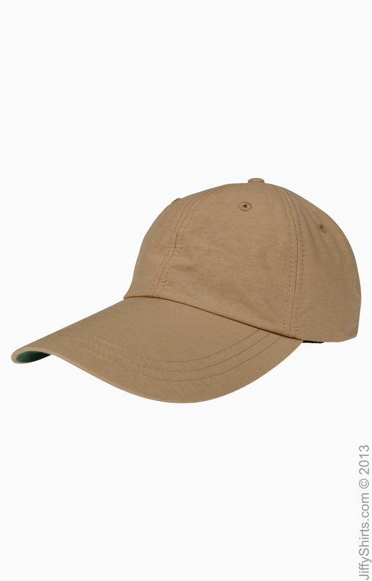 6-Panel UV Low-Profile Cap with Elongated Bill - Khaki