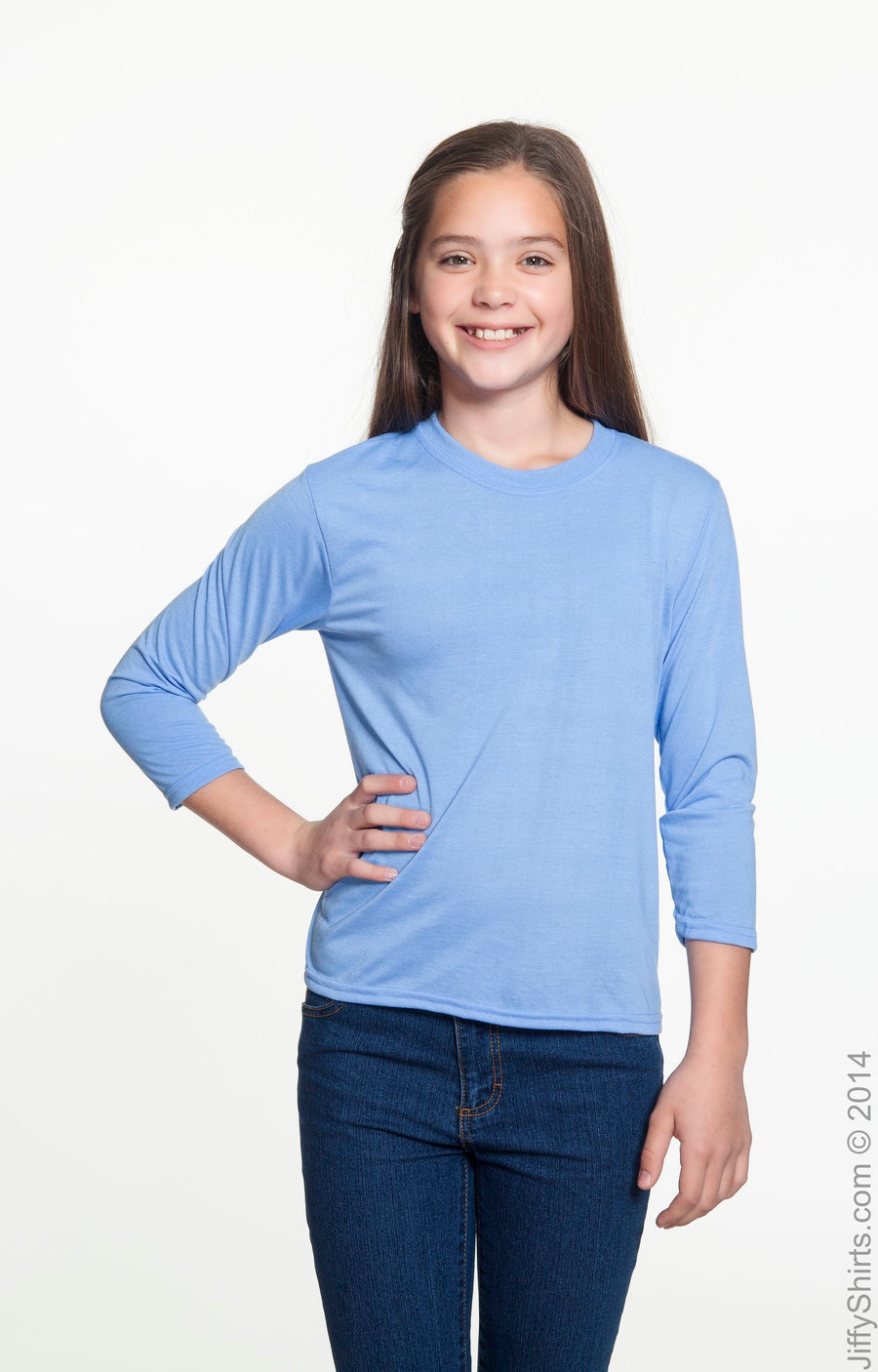 Youth Performance® Youth Long-Sleeve T-Shirt - Carolina Blue