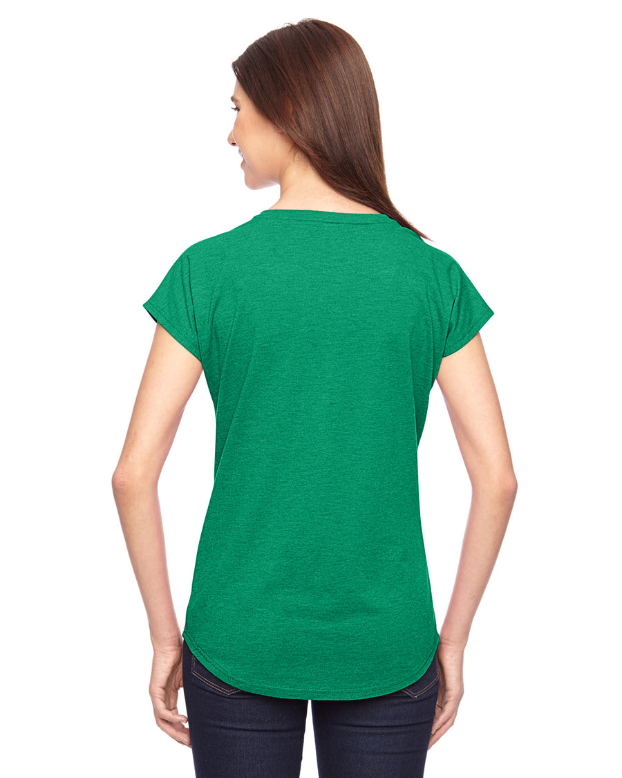 Women's Triblend V-Neck T-Shirt - Heather Green