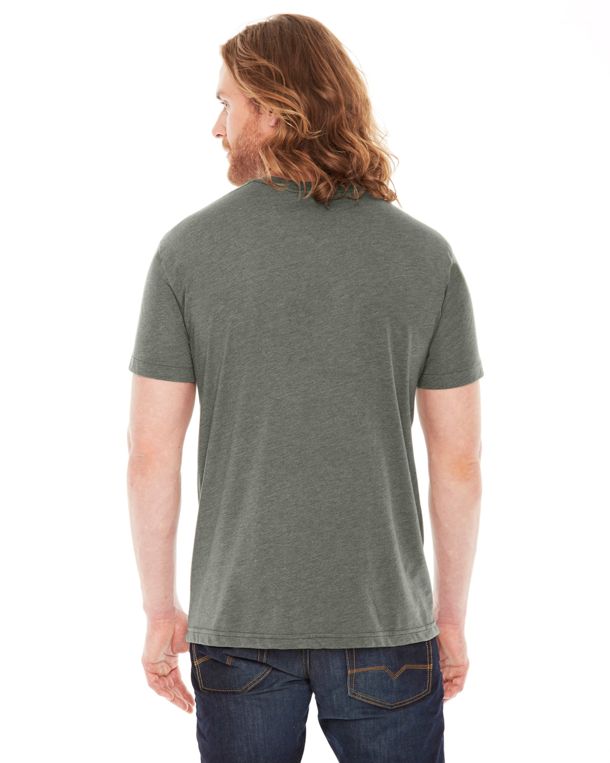 Unisex Poly-Cotton USA Made Crewneck T-Shirt - Heather Lieutenant