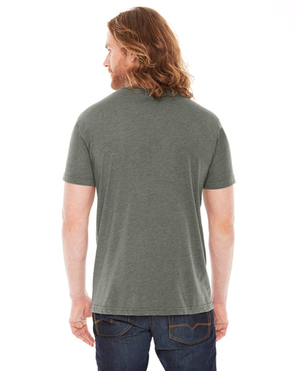 Unisex Poly-Cotton USA Made Crewneck T-Shirt - Heather Lieutenant