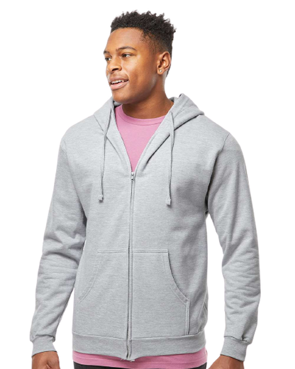 Unisex Fleece Zip Hoodie - Heather Grey