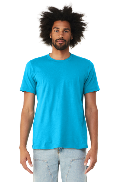 Unisex Heather CVC T-Shirt - Neon Blue