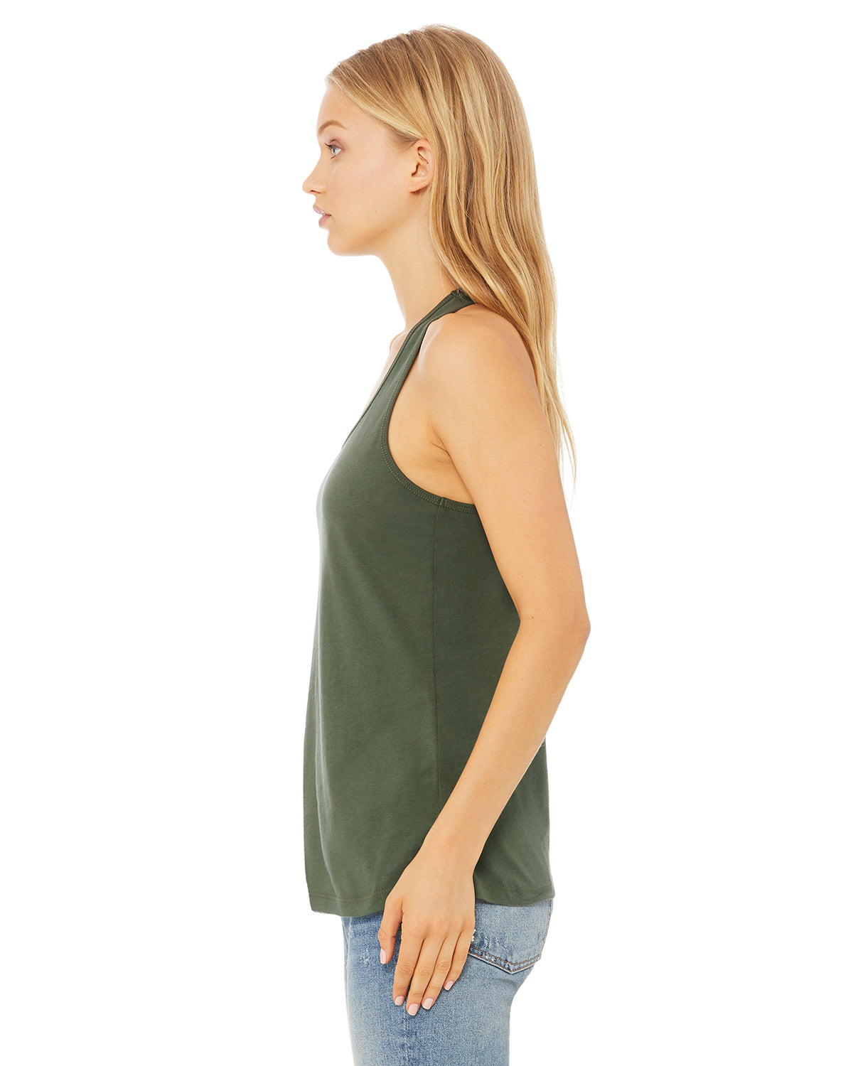 Women's Jersey Racerback Tank - Military Green